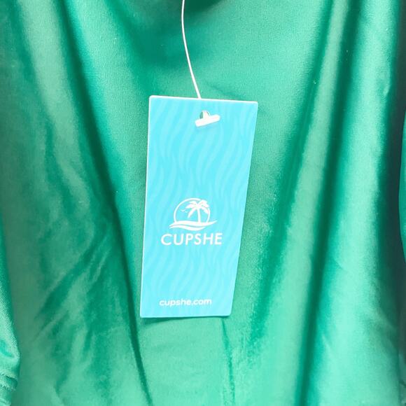 Cupshe Women's Twist Front Cutout One Piece Swimsuit Green Size Large - Picture 5 of 7